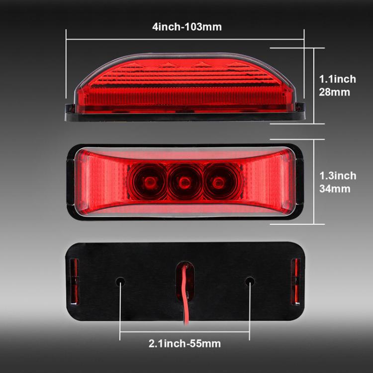 MK-197 Luce laterale per camion ad alta luminosità con 3 LED, luce di segnalazione per cassone di carico.