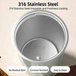 Tazza da caffè termica in acciaio inox 316 con doppia parete sottovuoto e cannuccia., 300ml