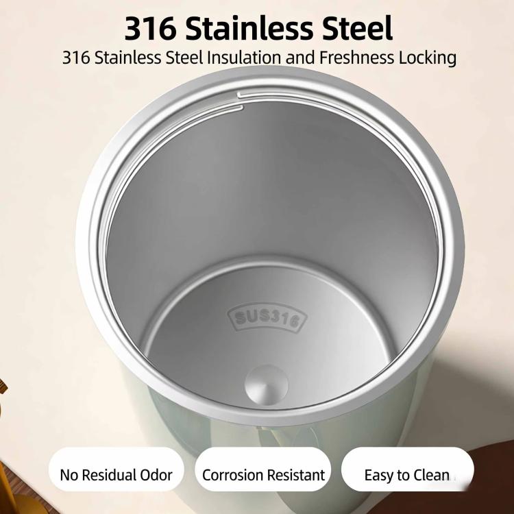 Tazza da caffè termica in acciaio inox 316 con doppia parete sottovuoto e cannuccia., 300ml
