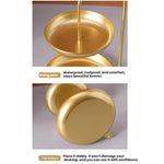 Vassoio decorativo a due livelli in ferro battuto, versatile, ideale per servire e presentare in feste e per l'uso quotidiano.