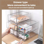 Scatola portaoggetti trasparente e spessa, impilabile, a cassetto, per organizer da scrivania., Small, Large, Extra Large