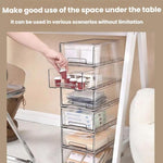 Scatola portaoggetti trasparente e spessa, impilabile, a cassetto, per organizer da scrivania., Small, Large, Extra Large