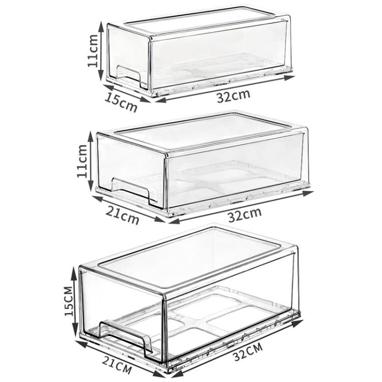 Scatola portaoggetti trasparente e spessa, impilabile, a cassetto, per organizer da scrivania., Small, Large, Extra Large