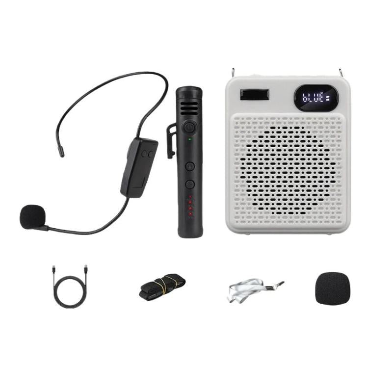 Microfono multifunzione ad alto volume per esterni DIYO-1125 con indicatore di batteria, amplificatore vocale per insegnanti e aule scolastiche., Wireless Single Mic White, Wireless Single Mic Black, Wireless Single Headwear White                      ...