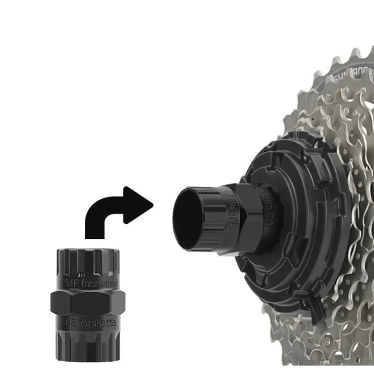 BIKERSAY Attrezzo 2 in 1 per la rimozione della ruota libera della bicicletta, compatibile con ruote libere a cassetta e filettate, BT013X
