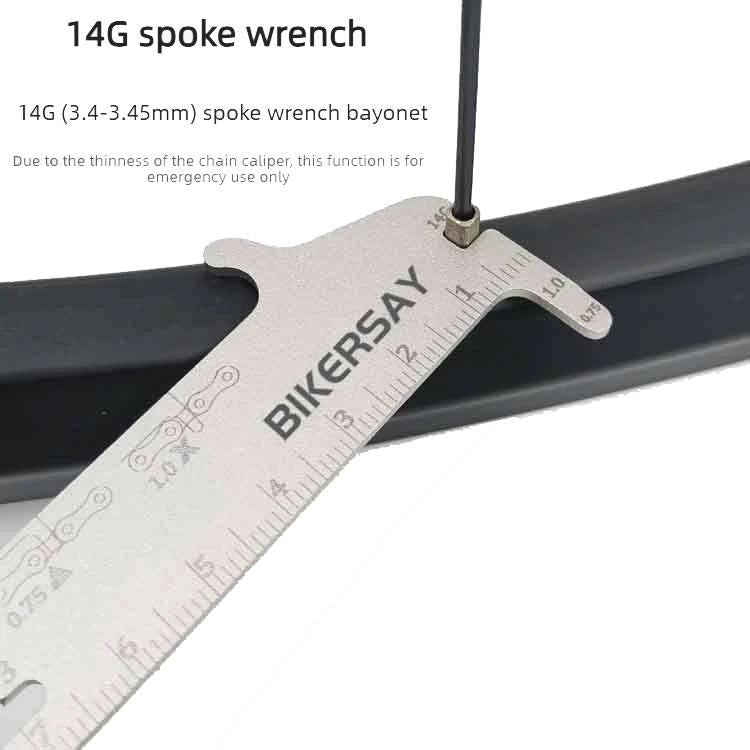 BIKERSAY Strumento 7 in 1 per l'indicazione dell'usura della catena, righello di misurazione, strumento per la manutenzione della bicicletta
