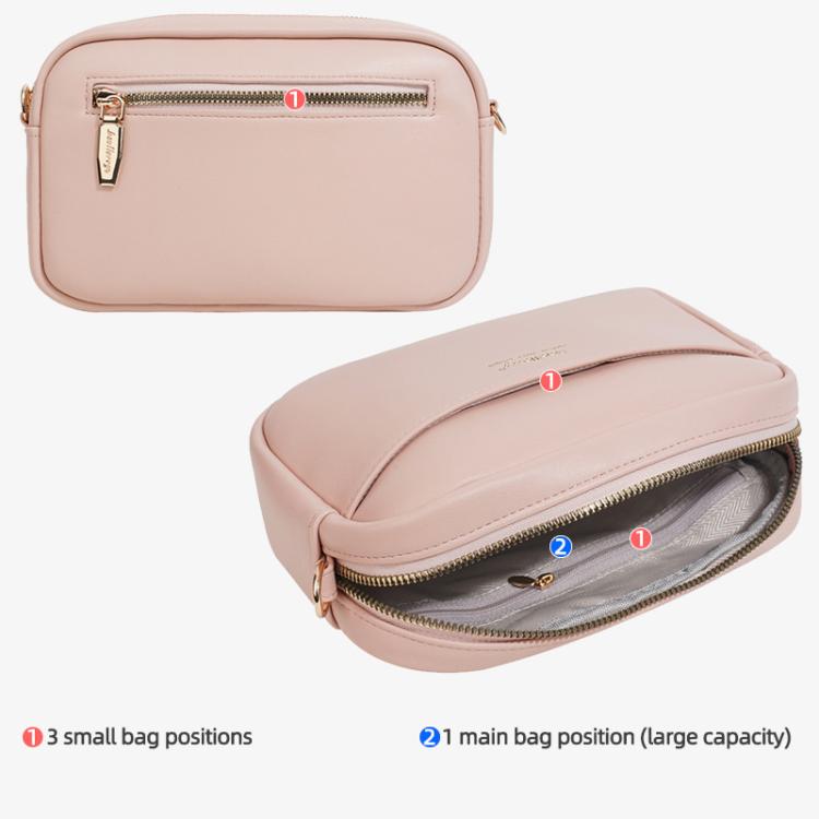 Borsa a tracolla da donna Baellerry N8941, minimalista, con cerniera e chiusura quadrata.