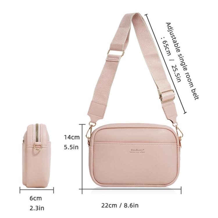 Borsa a tracolla da donna Baellerry N8941, minimalista, con cerniera e chiusura quadrata.