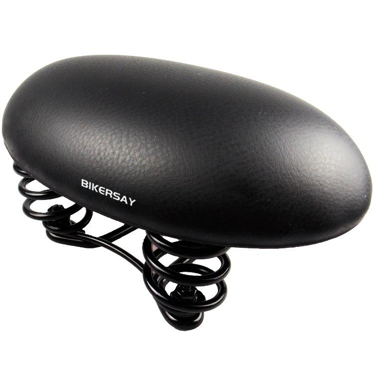 Sella MTB BIKERSAY senza punta con ammortizzatore a molla per alleviare la pressione e garantire il massimo comfort per mountain bike e bici da strada.