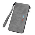 Portafoglio lungo da uomo Baellerry C3097 con cerniera, porta carte multiuso, grande capacità, porta cellulare, porta monete.