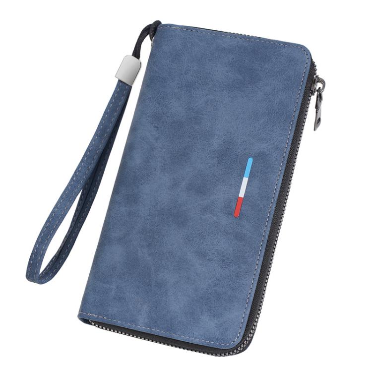 Portafoglio lungo da uomo Baellerry C3097 con cerniera, porta carte multiuso, grande capacità, porta cellulare, porta monete.