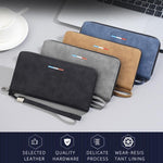 Portafoglio lungo da uomo Baellerry C3097 con cerniera, porta carte multiuso, grande capacità, porta cellulare, porta monete.
