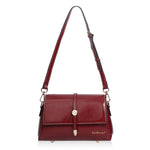 Borsa a tracolla piccola quadrata da donna Baellerry N8943 in pelle cerata vintage con fibbia in metallo, modello monospalla.