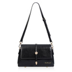 Borsa a tracolla piccola quadrata da donna Baellerry N8943 in pelle cerata vintage con fibbia in metallo, modello monospalla.