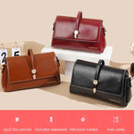 Borsa a tracolla piccola quadrata da donna Baellerry N8943 in pelle cerata vintage con fibbia in metallo, modello monospalla.
