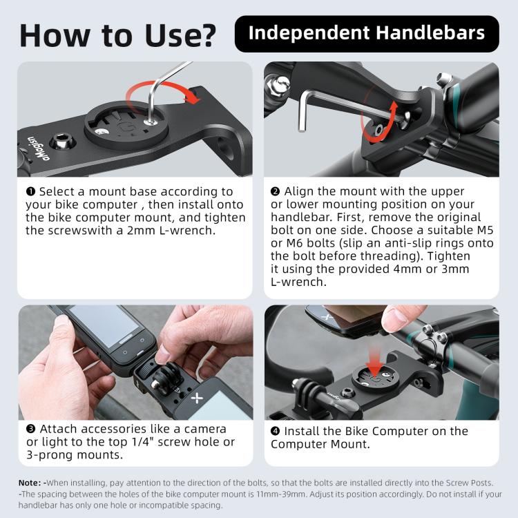 Supporto per tachimetro da ciclismo per action camera, aMagisn BR01 Independent Handlebars, aMagisn BR02 Integrated Handlebars