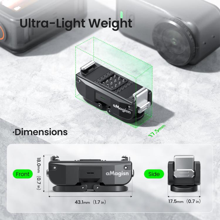 Base a sgancio rapido magnetica ricaricabile aMaginsn TN02, accessorio per action camera., TN02