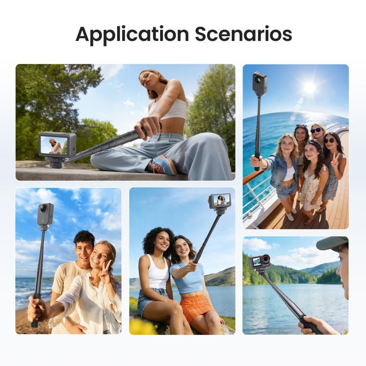 Asta per selfie a sgancio rapido da 120 cm, compatibile con DJI Osmo 360 / Action 5 Pro / Action 4 / Action 3, PD16