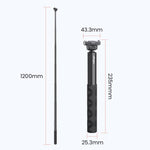 Asta per selfie a sgancio rapido da 120 cm, compatibile con DJI Osmo 360 / Action 5 Pro / Action 4 / Action 3, PD16