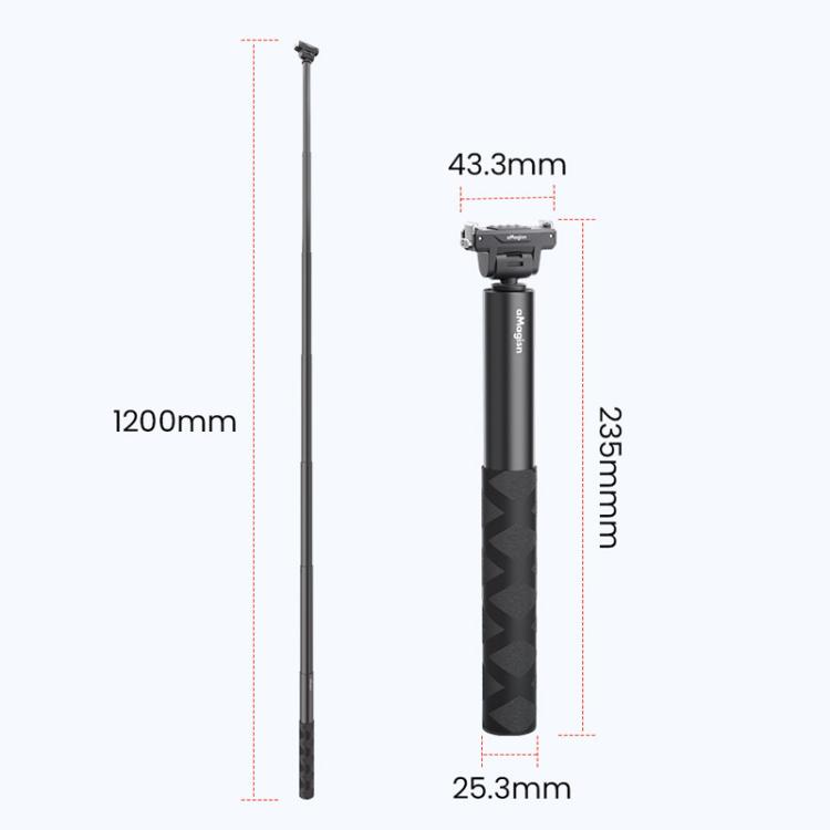 Asta per selfie a sgancio rapido da 120 cm, compatibile con DJI Osmo 360 / Action 5 Pro / Action 4 / Action 3, PD16