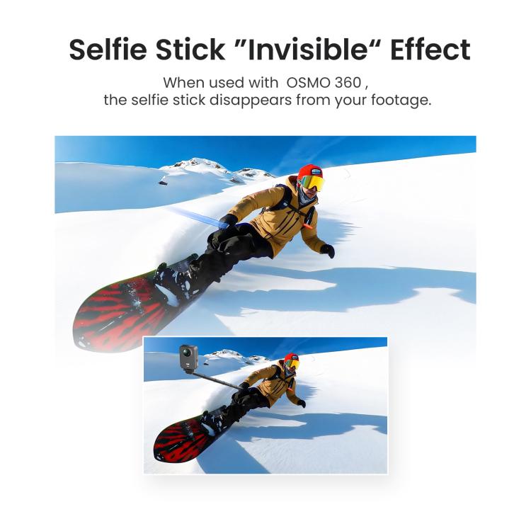 Asta per selfie a sgancio rapido da 120 cm, compatibile con DJI Osmo 360 / Action 5 Pro / Action 4 / Action 3, PD16