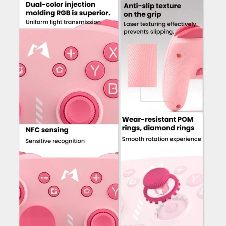 Controller di gioco wireless Bluetooth con vibrazione Pink