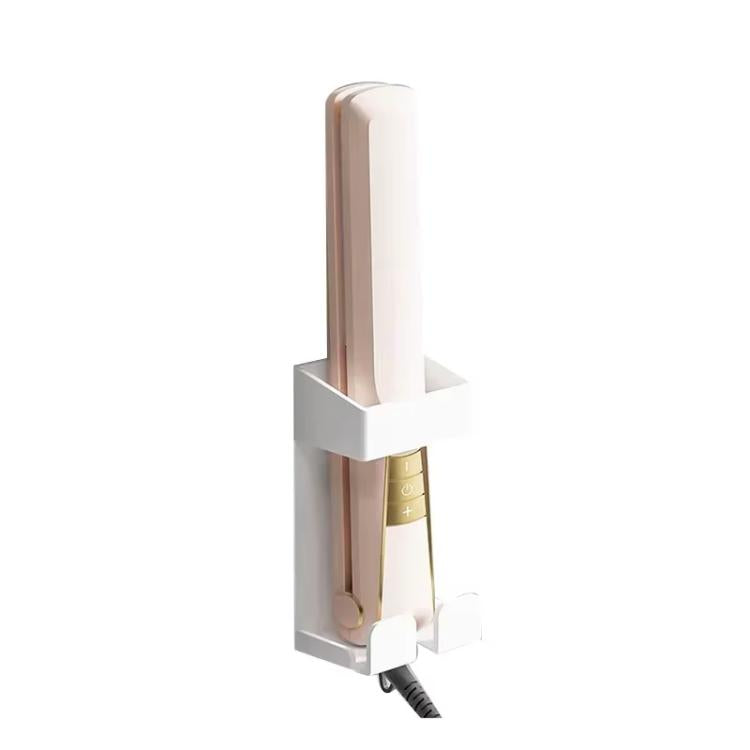 Supporto per arricciacapelli in acciaio inox 304, resistente al calore, montaggio a parete senza foratura, con organizer per cavi per strumenti per capelli caldi.