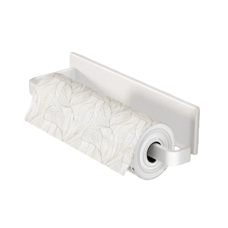 Porta rotolo di carta assorbente magnetico da parete, organizer per pellicola trasparente, fogli di alluminio e sacchetti di plastica.