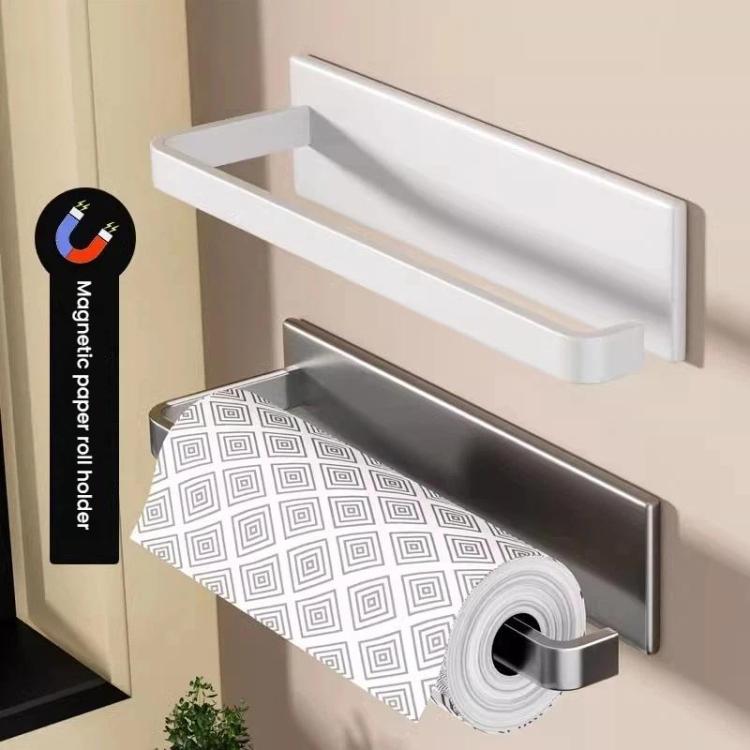 Porta rotolo di carta assorbente magnetico da parete, organizer per pellicola trasparente, fogli di alluminio e sacchetti di plastica.