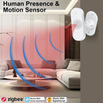 Sensore PIR + Sensore di luce + Sensore di temperatura/umidità + Sensore di presenza umana USB Zigbee a basso consumo Sensore di temperatura/umidità e luce, ZG-204ZH With 24GHz Millimeter Wave, ZG-204ZQ