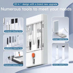 Kit di pulizia per dispositivi elettronici 22 in 1 con custodia a scomparsa, set di strumenti tutto in uno per tastiera, telefono, fotocamera, auricolari