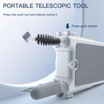 Kit di pulizia retrattile 10 in 1, set di strumenti multifunzione per tastiera, custodia auricolari, telefono e schermo.
