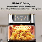 Friggitrice ad aria multifunzione da 1400 W e 10 litri, senza bisogno di capovolgere, con comandi touch intelligenti., Visible EU Plug, Visible UK Plug, Visible US Plug, Invisible UK Plug, Invisible EU Plug, Invisible US Plug