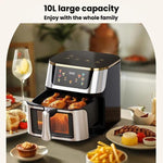 Friggitrice ad aria multifunzione da 1400 W e 10 litri, senza bisogno di capovolgere, con comandi touch intelligenti., Visible EU Plug, Visible UK Plug, Visible US Plug, Invisible UK Plug, Invisible EU Plug, Invisible US Plug