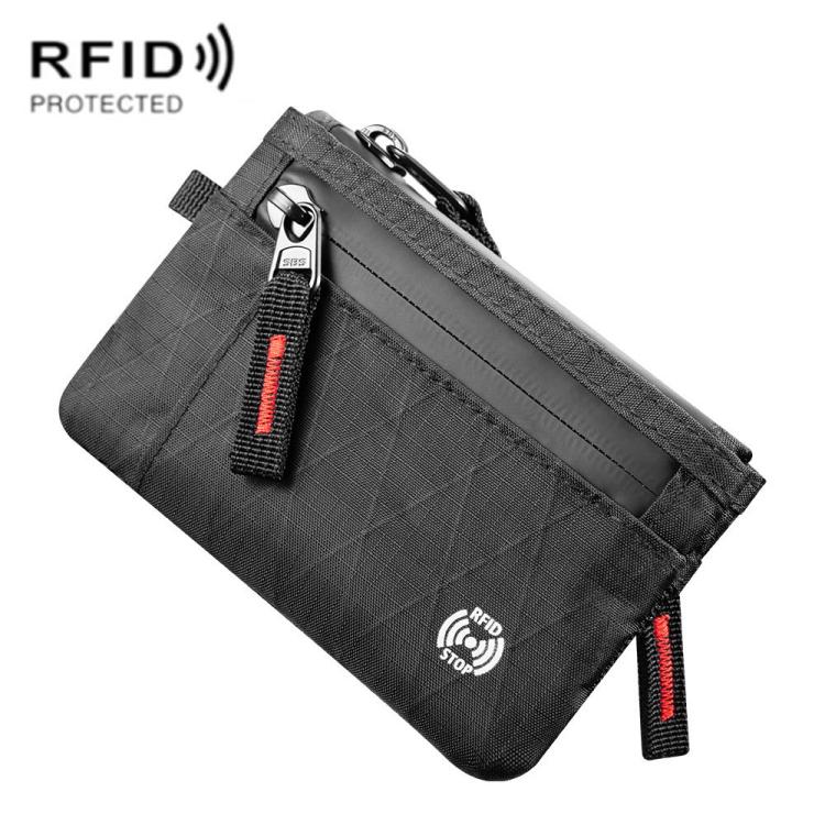 Porta carte antifurto con protezione RFID, portachiavi portatile, portafoglio multifunzionale per documenti di viaggio., Black With Red Zipper, Black, Black With hook, Black Red Zipper With Hook, Black With Lanyard, Black Red Zipper With Lanyard       ...