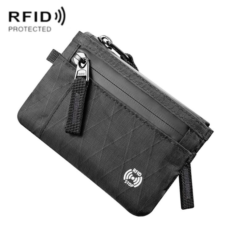 Porta carte antifurto con protezione RFID, portachiavi portatile, portafoglio multifunzionale per documenti di viaggio., Black With Red Zipper, Black, Black With hook, Black Red Zipper With Hook, Black With Lanyard, Black Red Zipper With Lanyard       ...