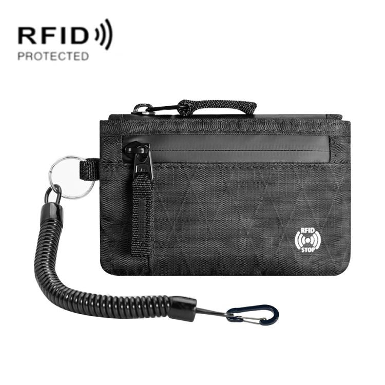 Porta carte antifurto con protezione RFID, portachiavi portatile, portafoglio multifunzionale per documenti di viaggio., Black With Red Zipper, Black, Black With hook, Black Red Zipper With Hook, Black With Lanyard, Black Red Zipper With Lanyard       ...