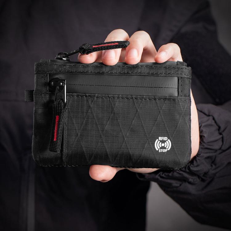 Porta carte antifurto con protezione RFID, portachiavi portatile, portafoglio multifunzionale per documenti di viaggio., Black With Red Zipper, Black, Black With hook, Black Red Zipper With Hook, Black With Lanyard, Black Red Zipper With Lanyard       ...