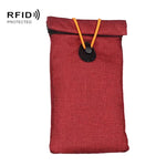 Custodia protettiva per segnali mobili, arrotolabile con coulisse, borsa antifurto per chiavi auto, custodia di protezione RFID per carte di credito.