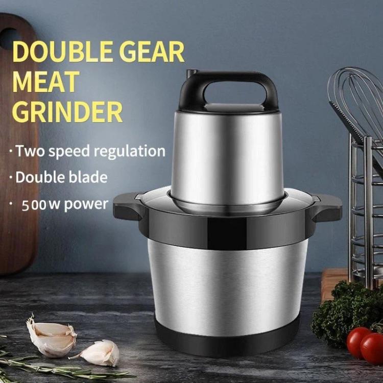 Tritacarne multifunzione in acciaio inox da 500 W e 6 litri di grande capacità, trita aglio, EU Plug, UK Plug