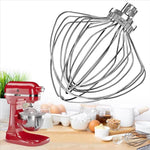 Frusta in acciaio inox a 11 fili per impastatrice KitchenAid da 7 quarti con sollevamento della ciotola.