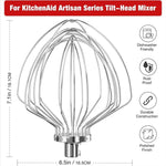 Frusta in acciaio inox a 11 fili per impastatrice KitchenAid da 7 quarti con sollevamento della ciotola.