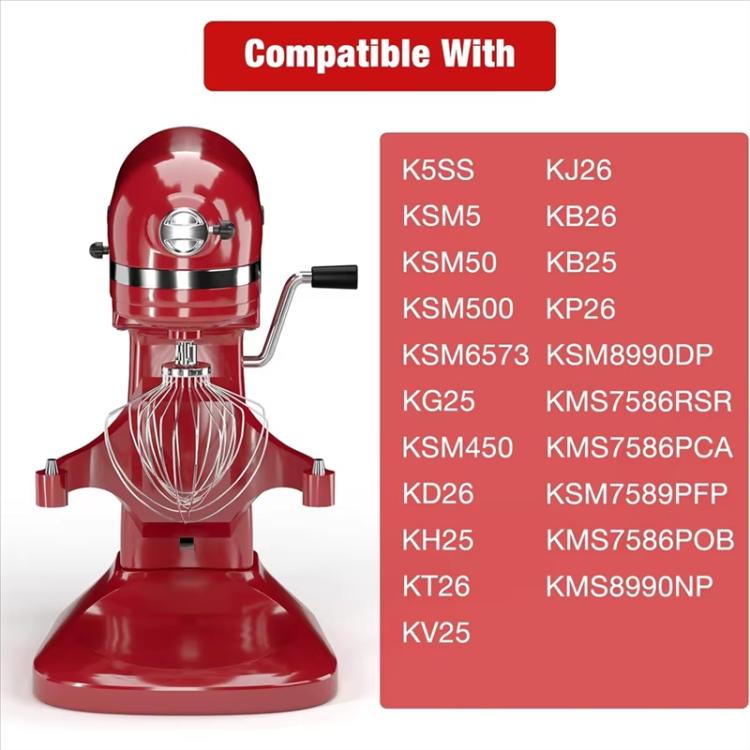 Frusta in acciaio inox a 11 fili per impastatrice KitchenAid da 7 quarti con sollevamento della ciotola.