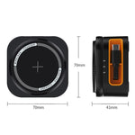Caricabatterie wireless magnetico 3 in 1 da 15 W con cavo retrattile e supporto di ricarica da tavolo pieghevole.