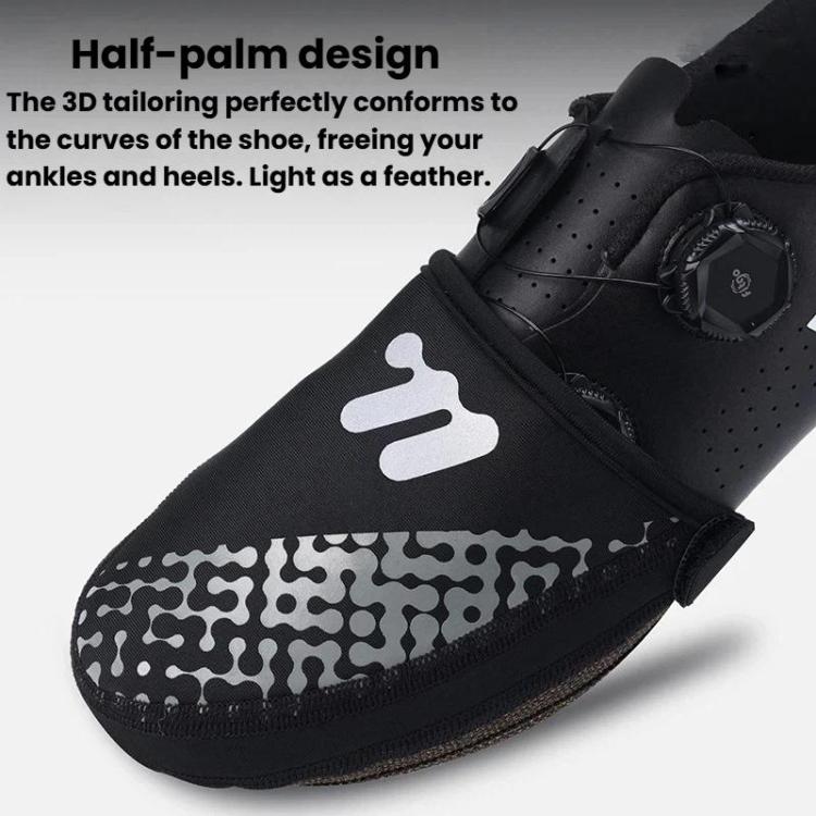 WEST BIKING Copriscarpe da ciclismo traspiranti e riflettenti per bici, copriscarpe a mezza palma antivento e caldi, M, L, XL