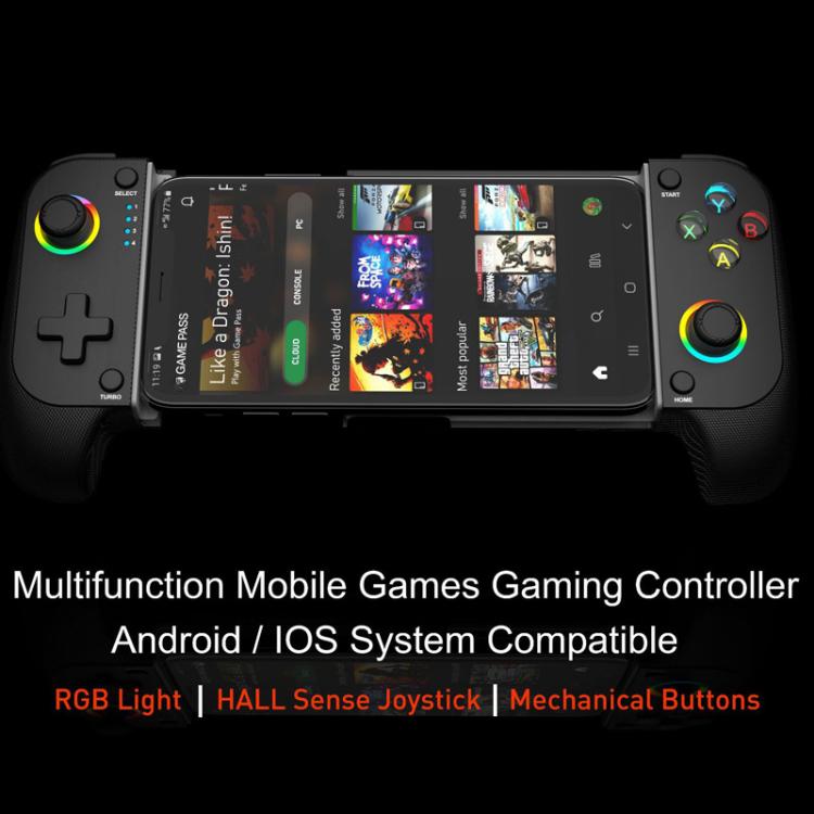 Controller di gioco wireless retrattile multifunzione con doppia vibrazione, sensore di movimento a 6 assi e funzione di fuoco rapido.