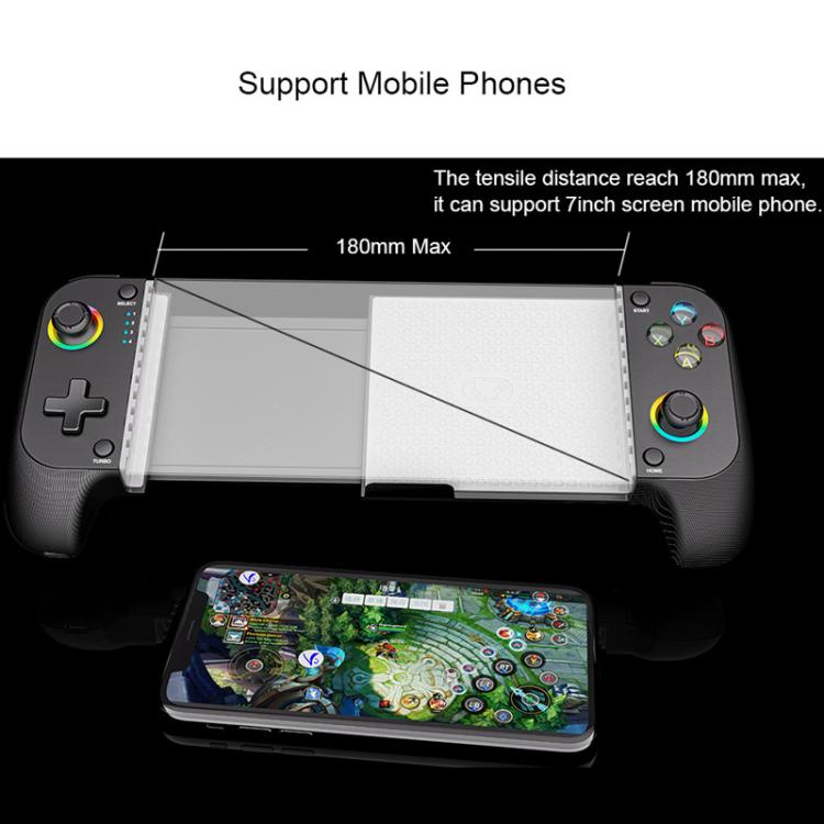 Controller di gioco wireless retrattile multifunzione con doppia vibrazione, sensore di movimento a 6 assi e funzione di fuoco rapido.
