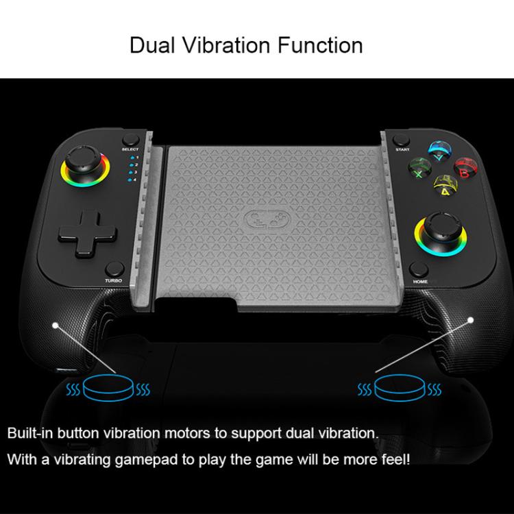 Controller di gioco wireless retrattile multifunzione con doppia vibrazione, sensore di movimento a 6 assi e funzione di fuoco rapido.