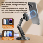 Supporto per telefono pieghevole e magnetico a tre assi in lega di alluminio P74, girevole a 360 gradi.