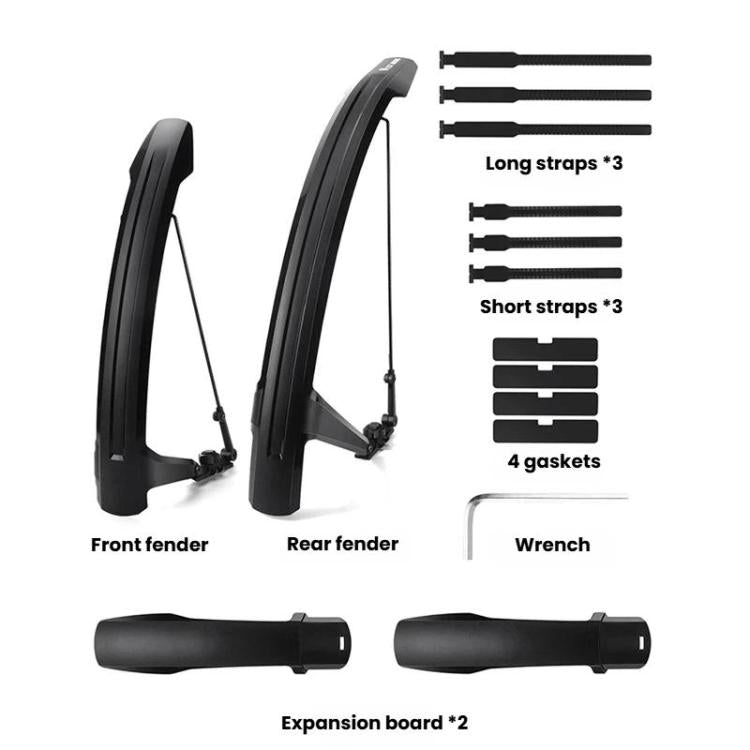 WEST BIKING YP0714046 Parafanghi anteriori e posteriori estesi impermeabili per bicicletta, accessori per ciclismo